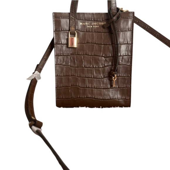 Marc Jacobs Handbags - NWT. Marc Jacobs Mini Grind Tote in Dark Brown Croc-Embossed Leather